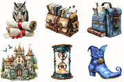 Watercolor Wizard School Clipart, an Illustration by OK Design (Thumbnail 3 of 5)