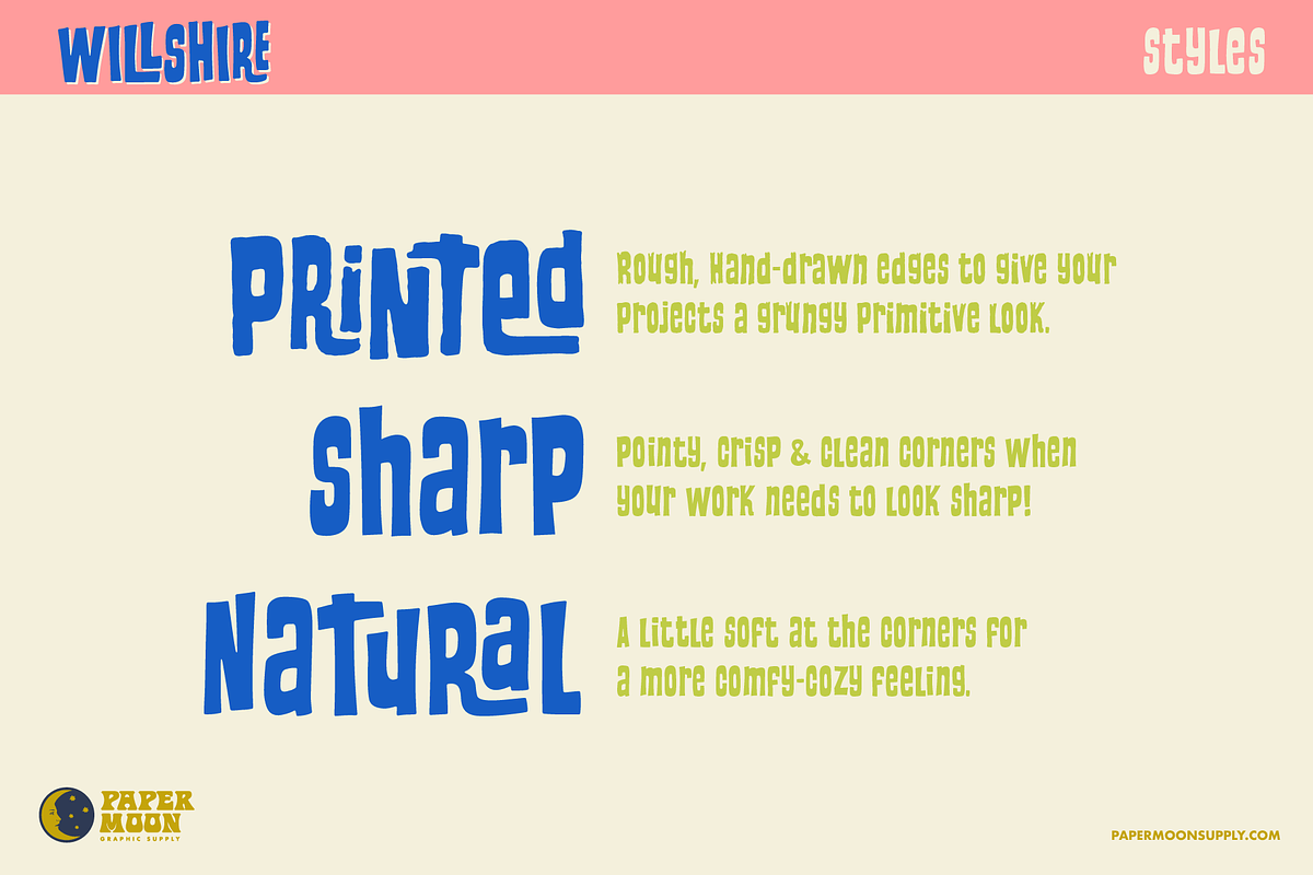 PM Willshire Mid-Century Style Font, a Sans Serif Font by Paper Moon Graphic Supply (Photo 2 of 9)