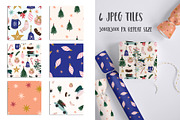 6 Hand drawn Christmas patterns, a Pattern Graphic by Katie Lisker (Thumbnail 2 of 3)