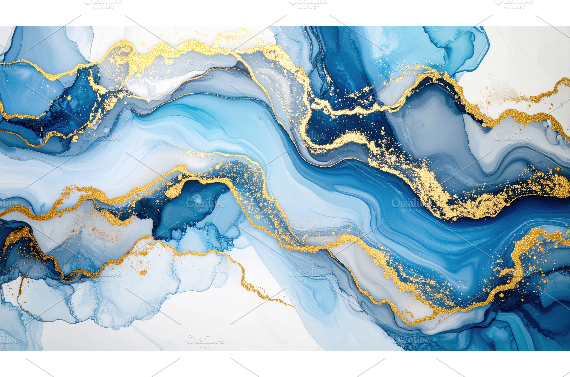 Abstract fluid art with flowing blue, an Abstract Photo by Igor Tichonow