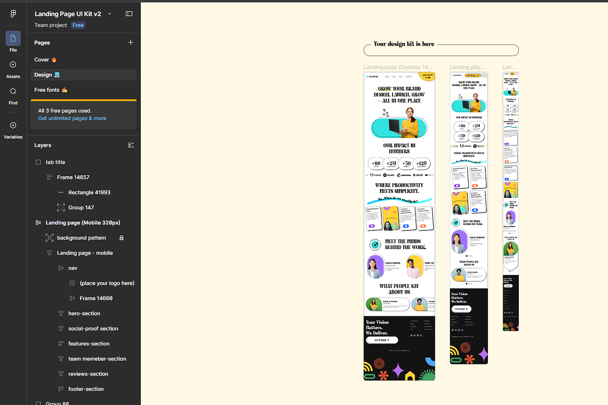 Landing Page UI Kit v2, a Landing Page Template by SalahMouktadir (Photo 3 of 5)
