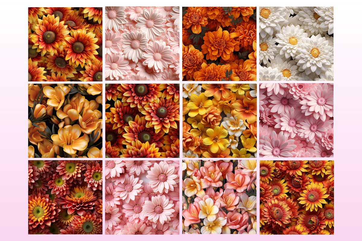 3D Flower Seamless Pattern, a Pattern Graphic by Forhadx5 (Photo 4 of 10)