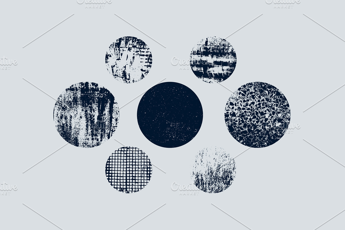 Vector grunge round textures set., a Texture Graphic by PoPaShop (Photo 3 of 6)