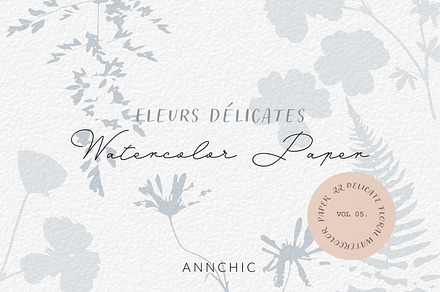 Watercolor floral fine art paper, a Texture Graphic by Anna Sokol