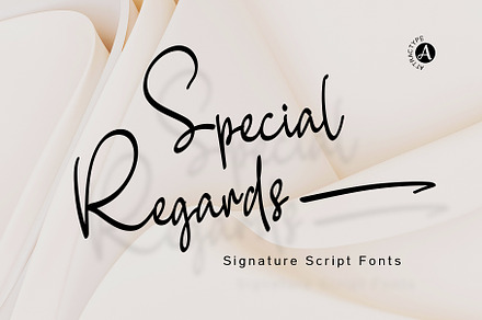 Special Regards Signature Fonts, a Script Font by Attractype
