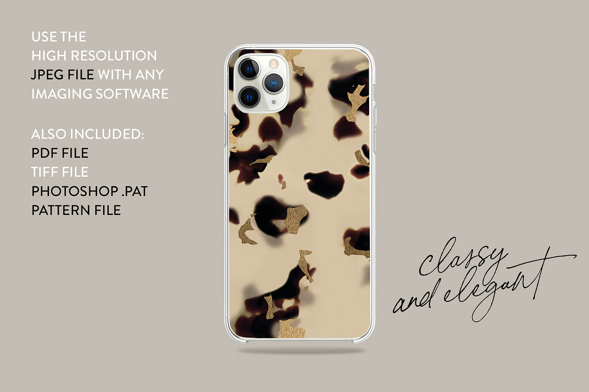 Ivory Tortoiseshell Gold Pattern, a Pattern Graphic by Leysa Flores (Photo 4 of 9)