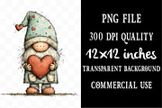 Whimsical Valentine Gnome Clipart, an Illustration by Designking (Thumbnail 4 of 5)