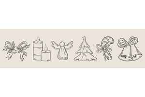 Set of vintage Christmas, an Object Illustration by Tati_Kli