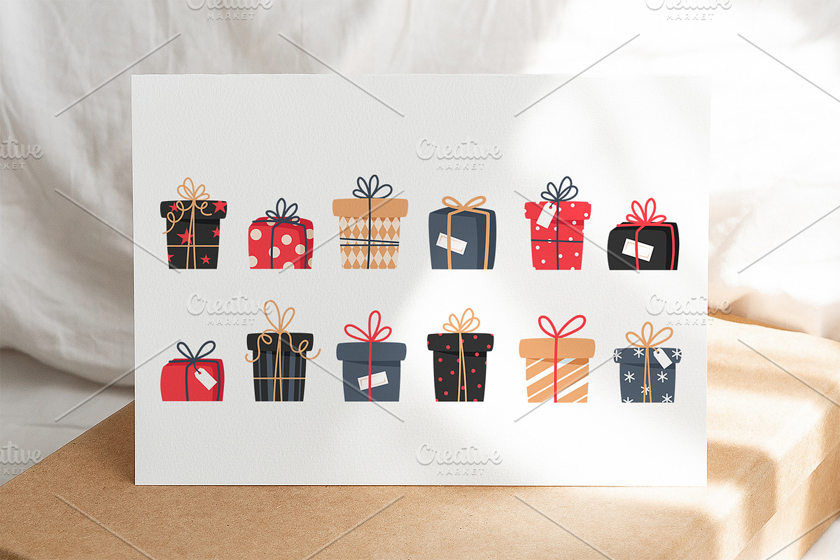 Set of Christmas gift boxes, an Object Illustration by YuskinKot (Photo 4 of 5)
