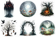 Haunted Forests Clipart, an Illustration by DreamArtGraphic (Thumbnail 4 of 5)