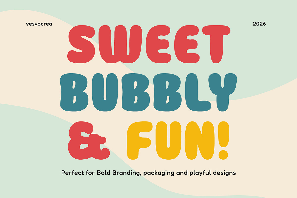 Chewy Gumb - Playful Display Font, a Sans Serif Font by Vesvocrea (Photo 3 of 10)