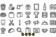 Minimalist Black Outline Icon Set, an Illustration by designvectx (Thumbnail 3 of 3)