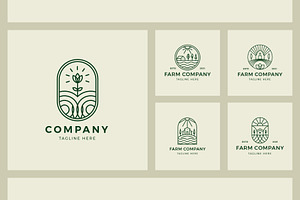 Farm Logo With Monoline Style