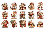 Whimsical Christmas Bears Clipart, a Seasonal Illustration by Nicolle's Colorful Art (Thumbnail 5 of 6)