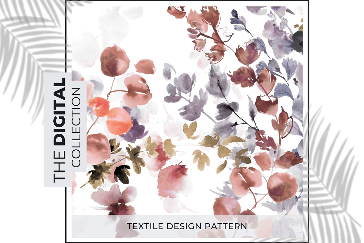 Winter Watercolor Floral pattern., a Decorative Illustration by pixel stock ( pattern ) (Photo 2 of 5)