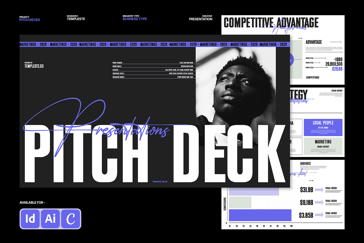 Creative Pitch Deck Presentation, a Presentation Template by Templeste (Photo 1 of 7)