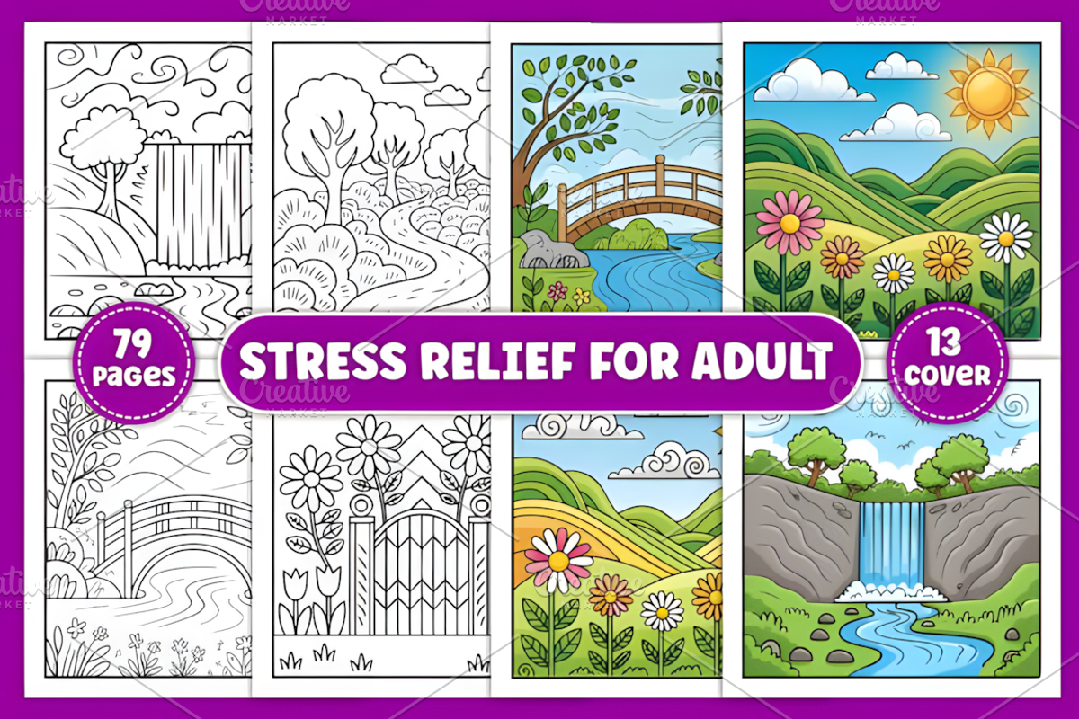 Bold Easy Stress Relief Coloring, a Decorative Illustration by Coco Bloom (Photo 1 of 5)