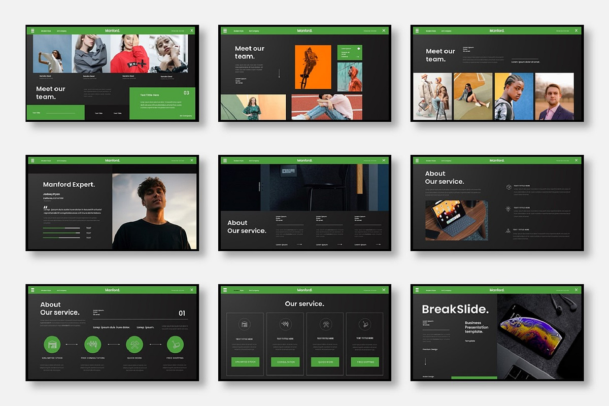 Manford  – Business PowerPoint Templ, a Presentation Template by Dens Creative Studio (Photo 3 of 6)