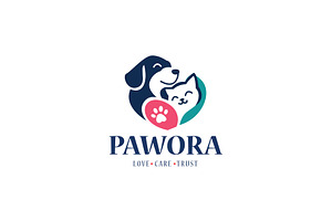 PAWORA Pet Care Logo Template, a Branding & Logo Template by SANB