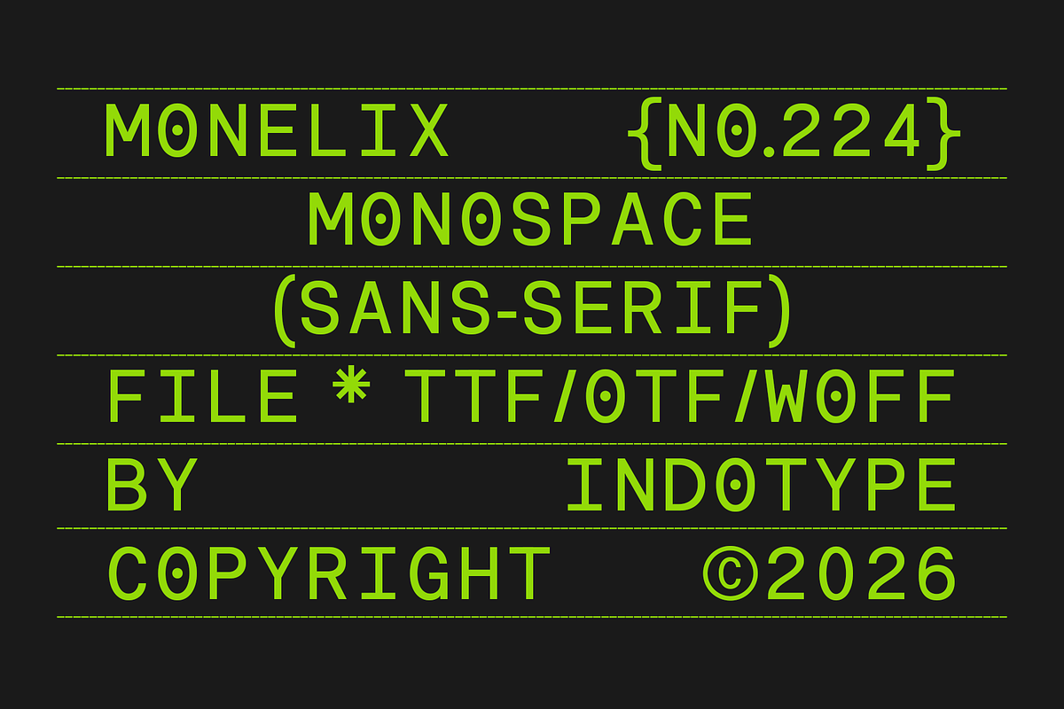 Monelix - Monospaced Sans Serif, a Sans Serif Font by Indotype Foundry (Photo 2 of 10)