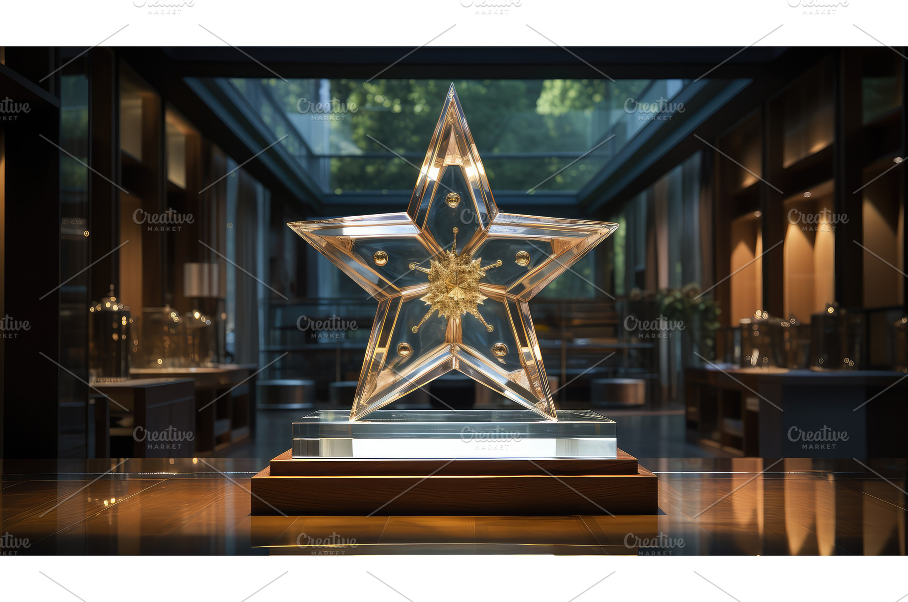 awards star trophy ai generated, a Holiday Photo by pikepicture