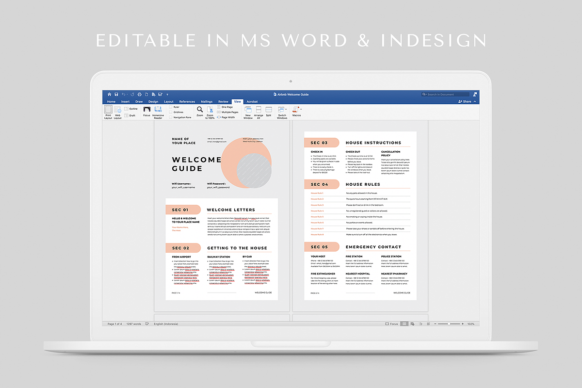 Airbnb Welcome Guide | Word & Indd, a Flyer Template by Leaflove (Photo 7 of 7)