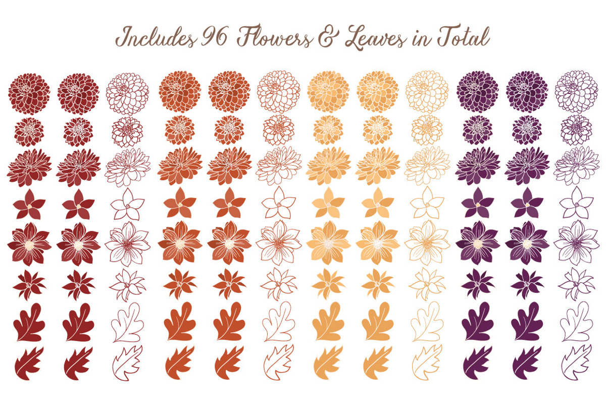 Autumn Dahlia Flower Clipart, an Illustration by Amanda Ilkov (Photo 4 of 4)