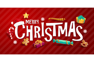 Christmas lettering, holiday, a Decorative Illustration by Vector Tradition