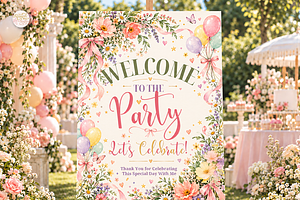 Birthday Welcome Sign Canva Template