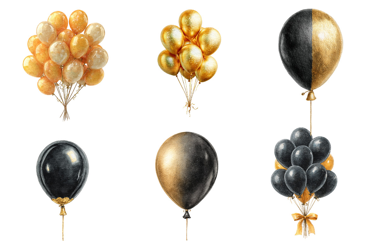 New Years Balloons Clipart, an Illustration by Designworld (Photo 2 of 5)