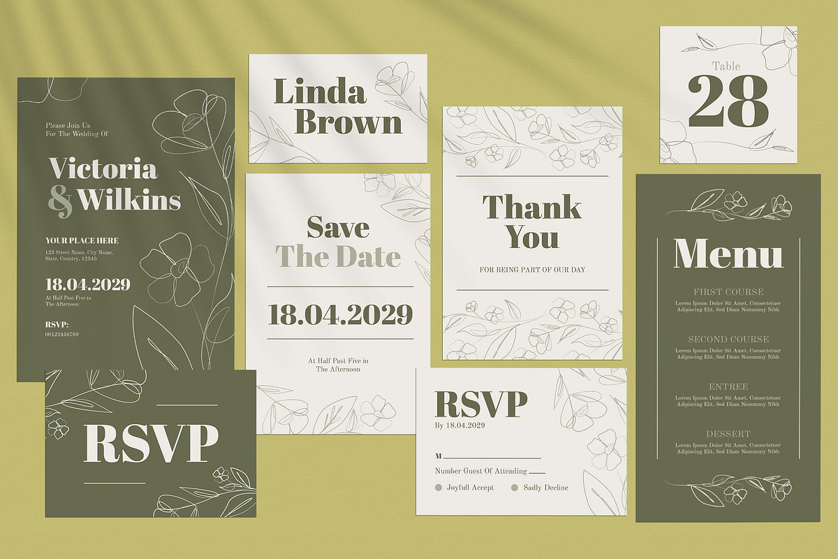 Minimalist Wedding Invitation Set, an Invitation Template by Aiyari Graphic (Photo 1 of 3)