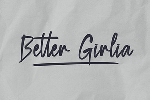 Better Girlia Handwriting Font, a Handwritten Font by NTC Graphic