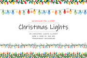 Christmas Lights Border Clipart, a Decorative Illustration by stickermadness (Thumbnail 1 of 3)