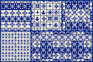 Azulejos Seamless Pattern Set