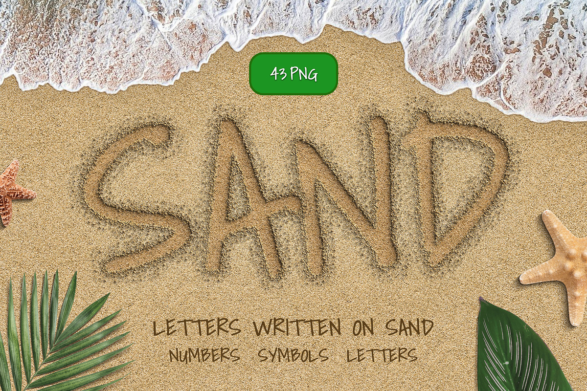 Beach Sand Letters & Numbers Pack, an Object Graphic by Andrew Skoch Design (Photo 1 of 6)