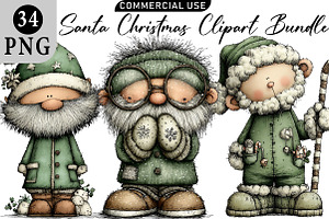 Santa Christmas Clipart, an Illustration by Daily.Designs