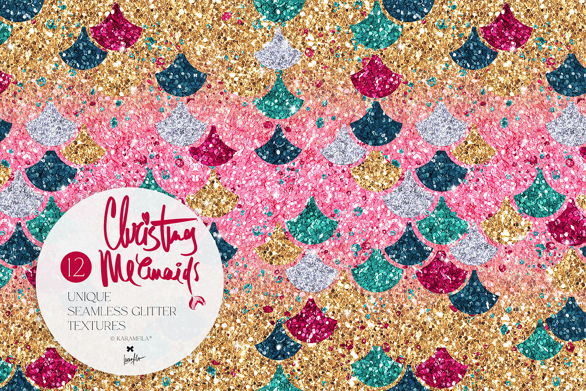 Mermaid Glitter Textures, a Pattern Graphic by KaramfilaS (Photo 4 of 15)
