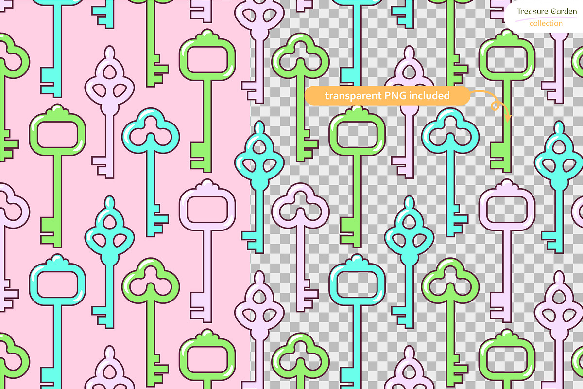 Treasure Garden - Seamless Patterns, a Pattern Graphic by InaCorart (Photo 6 of 9)