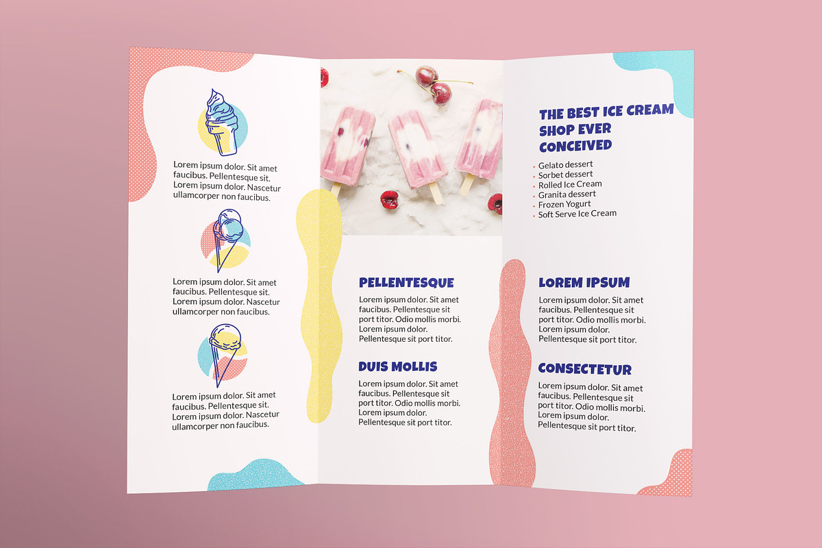 Ice Cream Shop Brochure Trifold, a Brochure Template by TemplatesNow! (Photo 3 of 3)