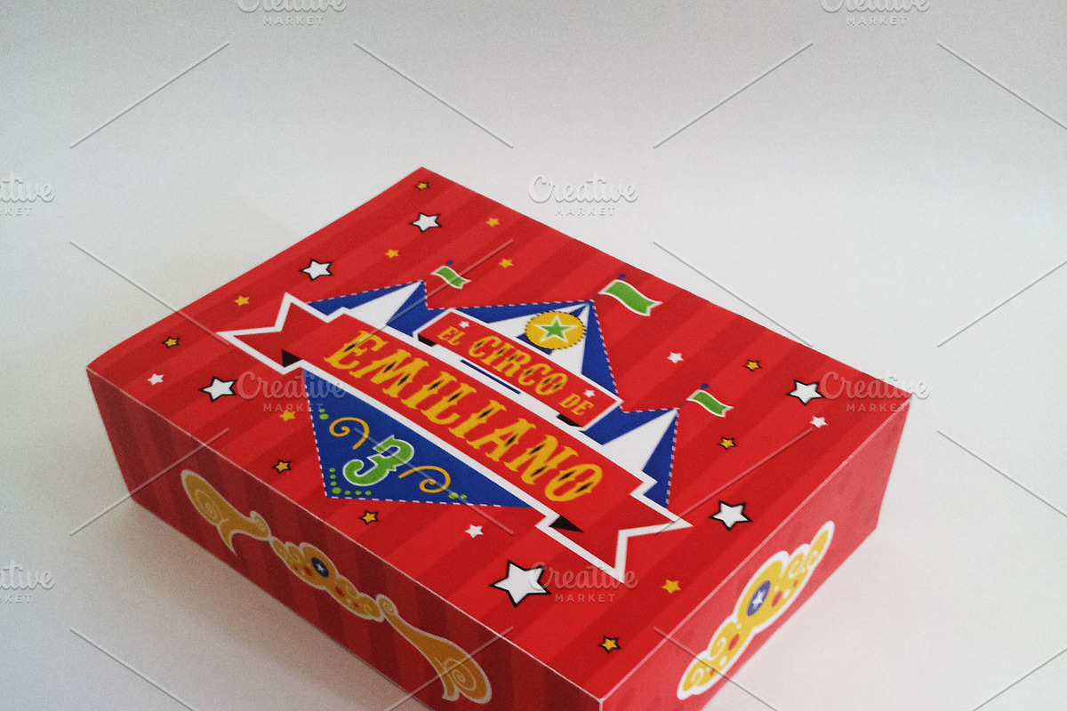 Circus Box Birthday Invitation, an Invitation Template by Pegaconleche Papercute (Photo 3 of 4)