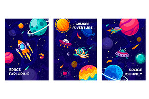 Cartoon Galaxy Landscape