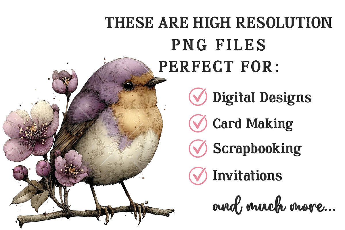 Whimsical Spring Bird Clipart, an Illustration by OK Design (Photo 4 of 6)