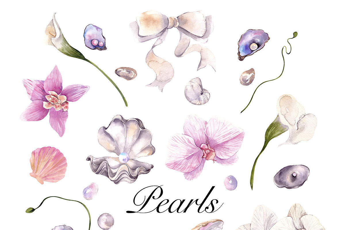 Pearls. Watercolor and graphic, an Object Graphic by ma_i_vi (Photo 10 of 10)