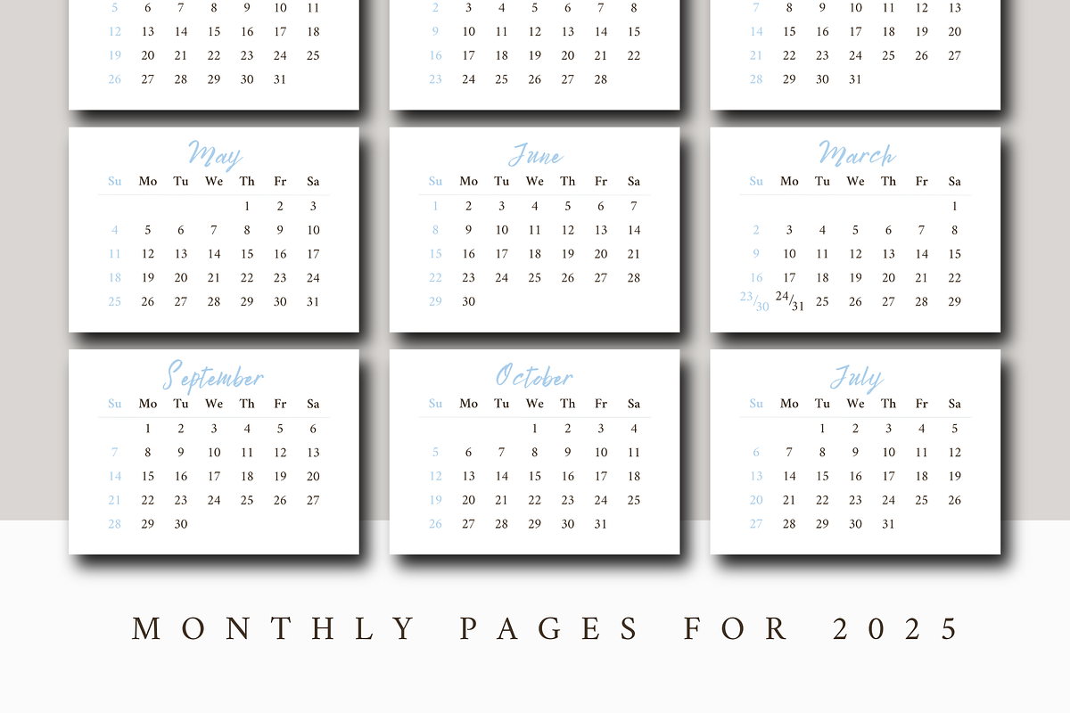 2025 CALENDAR CANVA TEMPLATE, a Stationery Template by The Little Lily Studio (Photo 3 of 5)