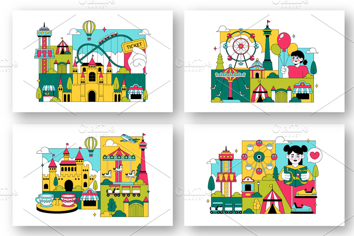 10 Amusement Park Illustration, a Decorative Illustration by denayunebgt (Photo 3 of 4)