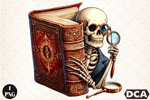 Funny Skeleton Peeking Bundle Clipar, an Icon by DreamCafeArt