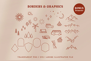 Adventure Line Art Graphic Set