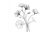 Prompt Botanical Line Art Flower, a Decorative Illustration by Creative design (Thumbnail 5 of 7)