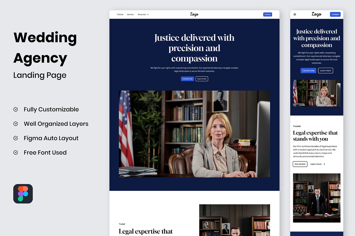 Justice - Landing Page Template, a Websites & App Template by RPWDS (Photo 1 of 3)