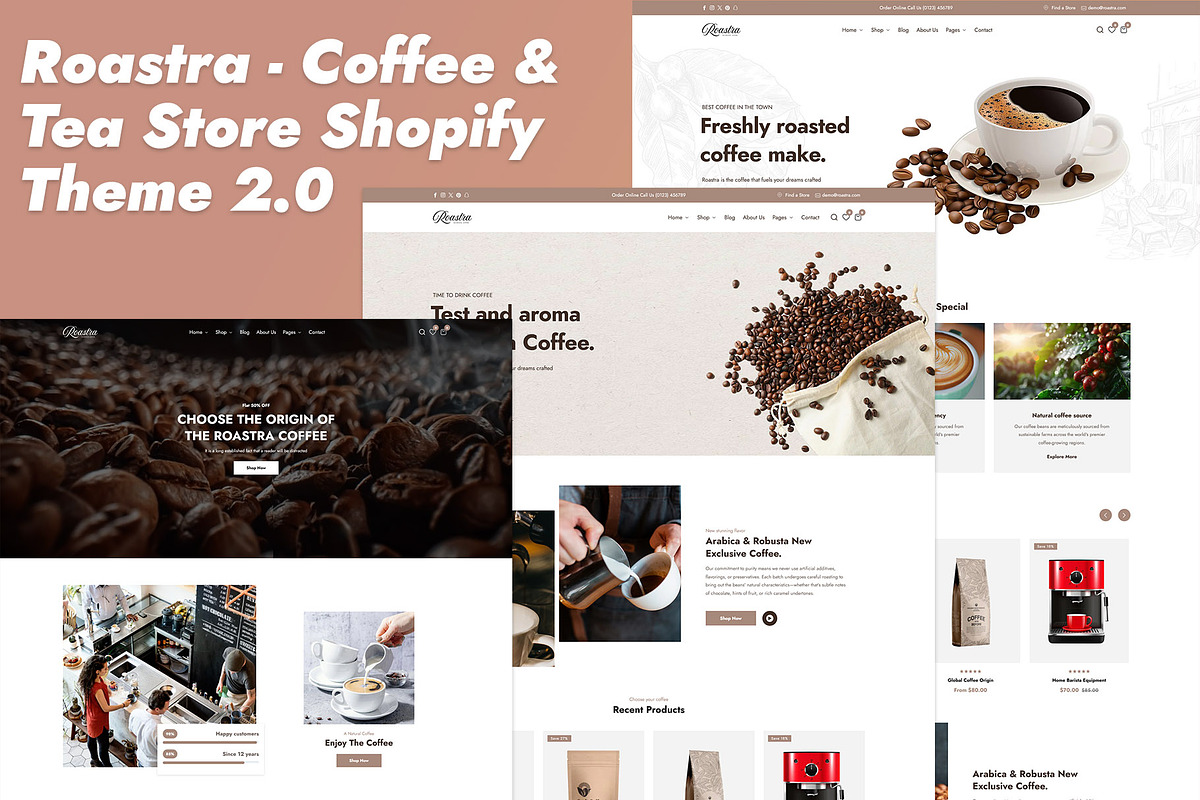 Coffee & Tea Store Shopify 2.0 Theme, a Shopify Template by Team90Degree (Photo 1 of 10)